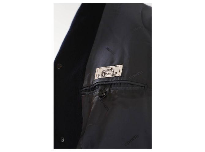 Hermès Kaschmirmantel Blau - Ansicht 7