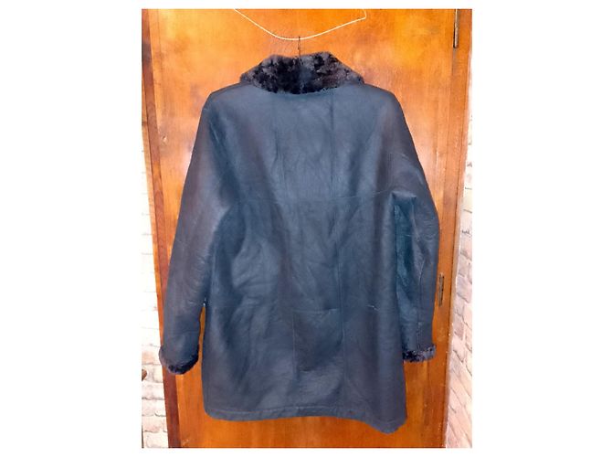 Autre Marque Abrigo de piel de oveja shearling original CHRIST alemán Negro - vista 10