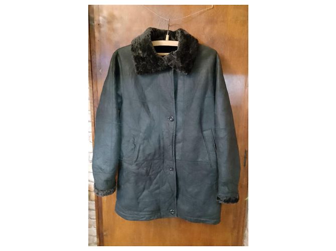 Autre Marque Abrigo de piel de oveja shearling original CHRIST alemán Negro - vista 2
