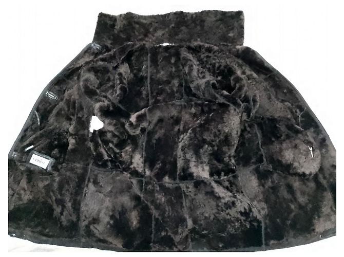 Autre Marque Abrigo de piel de oveja shearling original CHRIST alemán Negro - vista 3