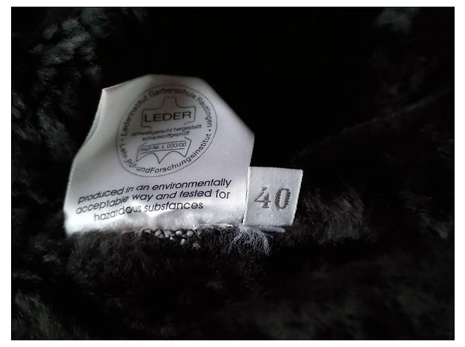 Autre Marque Abrigo de piel de oveja shearling original CHRIST alemán Negro - vista 6