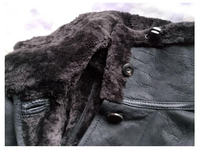 Autre Marque Abrigo de piel de oveja shearling original CHRIST alemán Negro - vista 8