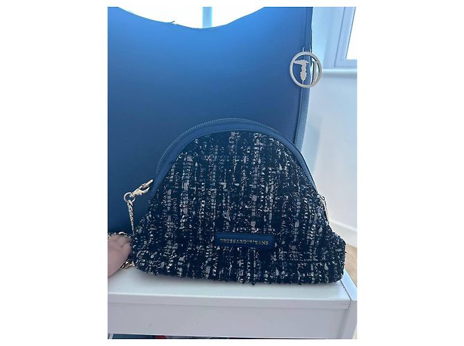 Set di due borse a mano Trussardi in pelle blu scuro - vista 2