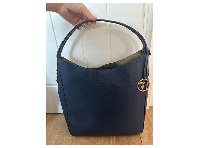 Set di due borse a mano Trussardi in pelle blu scuro - vista 3