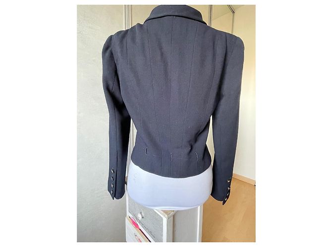 Chanel Black Wool Jacket Double CC Buttons - view 5