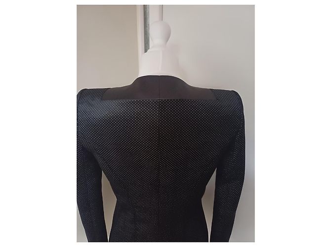 Balmain Samtjacke mit Punkten in Schwarz - Ansicht 4