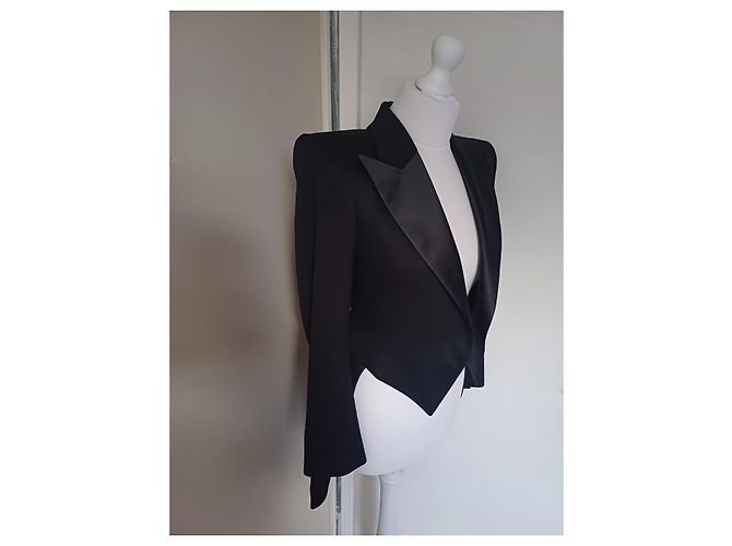 Balmain Tailcoat Blazer Schwarz Wolle - Ansicht 2