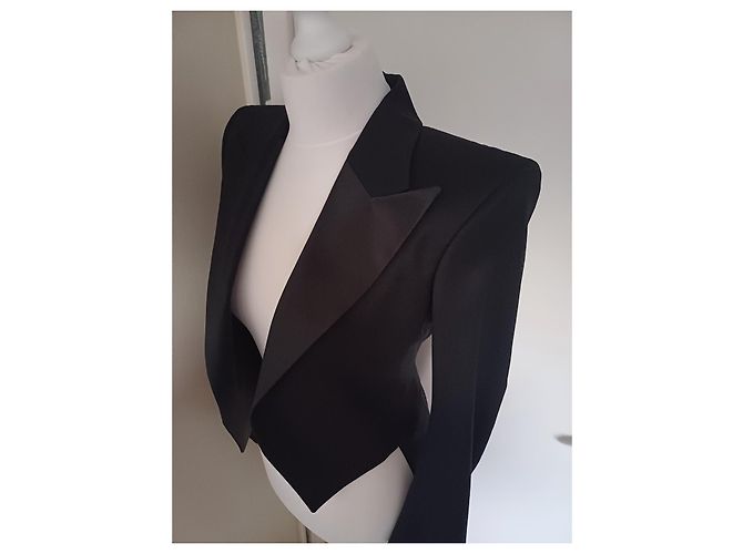 Balmain Tailcoat Blazer Schwarz Wolle - Ansicht 4