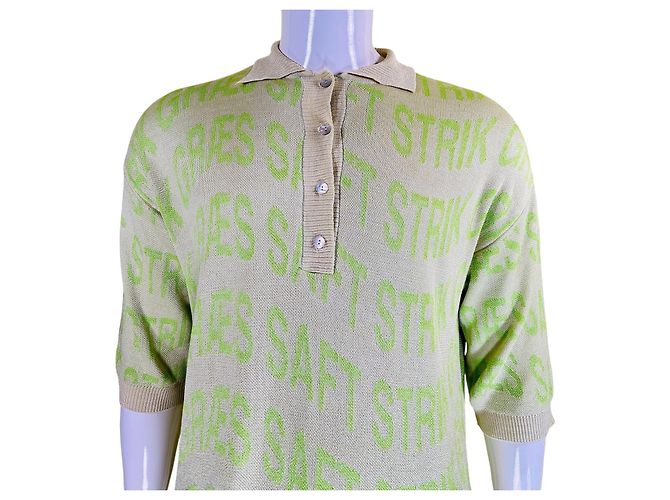 Henrik Vibskov Monogram Saft Strik Polo Shirt Grün - Ansicht 2