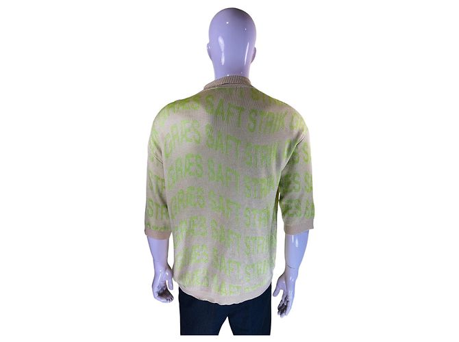 Henrik Vibskov Monogram Saft Strik Polo Shirt Grün - Ansicht 3