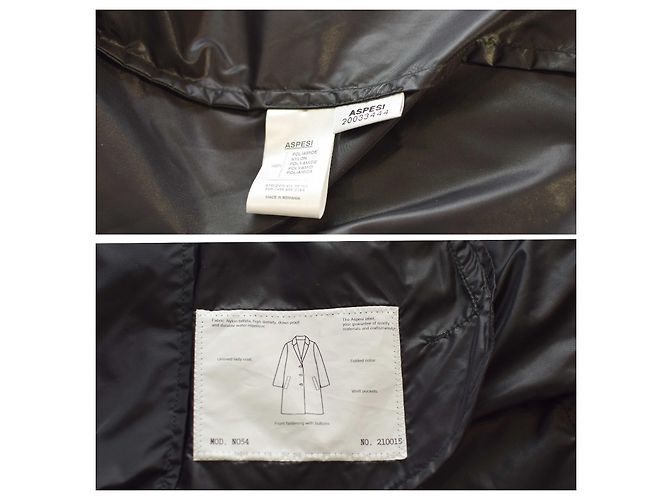Aspesi Schwarzer Wasserabweisender Nylon Trenchcoat Leicht S - Ansicht 4