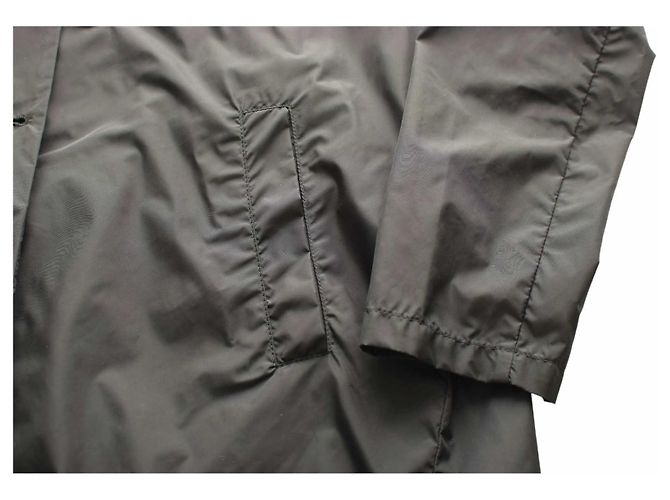Aspesi Schwarzer Wasserabweisender Nylon Trenchcoat Leicht S - Ansicht 6