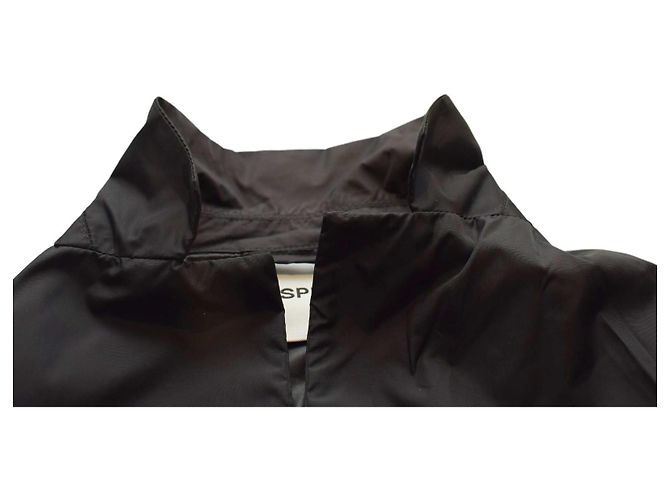 Aspesi Schwarzer Wasserabweisender Nylon Trenchcoat Leicht S - Ansicht 7