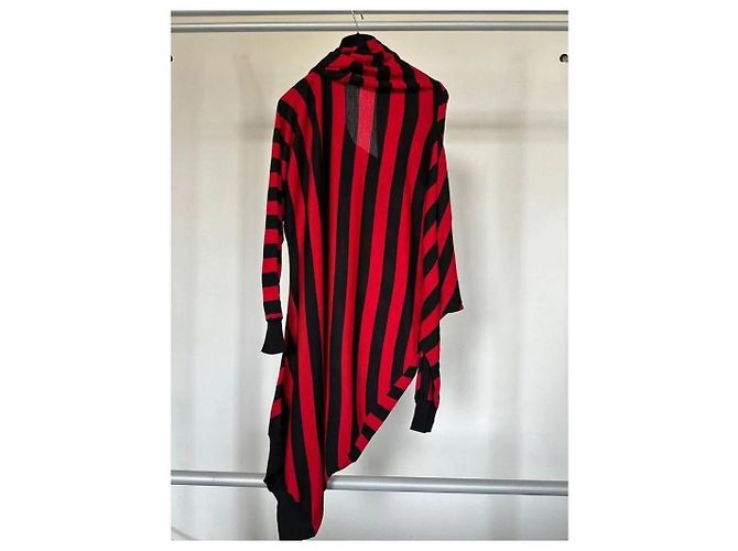 Rot und schwarzes asymmetrisches Kleid Herbst Winter 2009/2010 ALEXANDER McQUEEN Mehrfarben - Ansicht 14