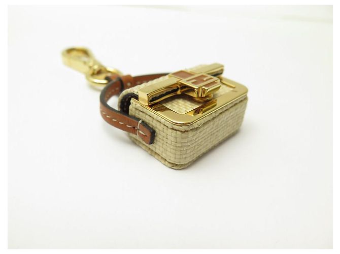 FENDI MINI TASCHEN-KEYRING BAGUETTE RAPHIA CHARME - Ansicht 3