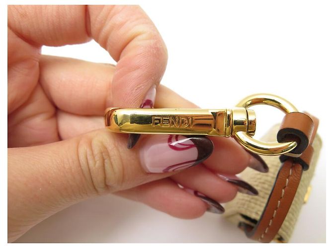 FENDI MINI TASCHEN-KEYRING BAGUETTE RAPHIA CHARME - Ansicht 6