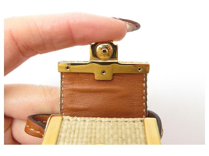 FENDI MINI TASCHEN-KEYRING BAGUETTE RAPHIA CHARME - Ansicht 7