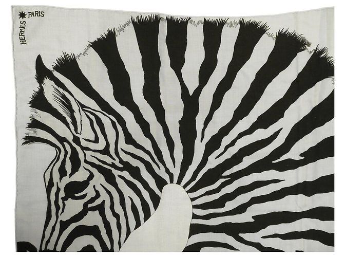 Hermès CHALE HERMES ZEBRA PEGASUS ALICE SHIRLEY SCIALLE IN CASHMERE E SETA Crudo - vista 4