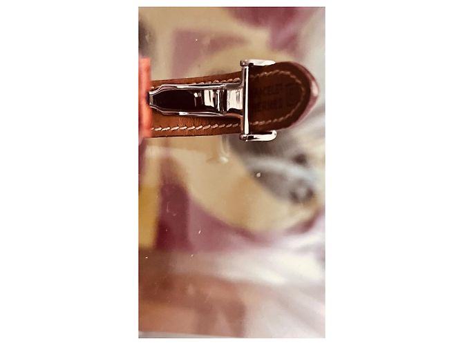 Relógio Hermès Harnais em aço e couro barenia caramel 30mm Caramelo - vista 6