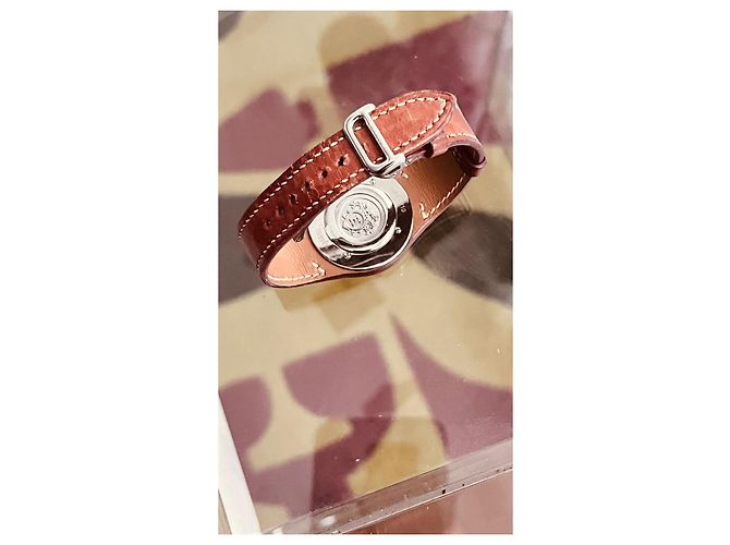 Relógio Hermès Harnais em aço e couro barenia caramel 30mm Caramelo - vista 7
