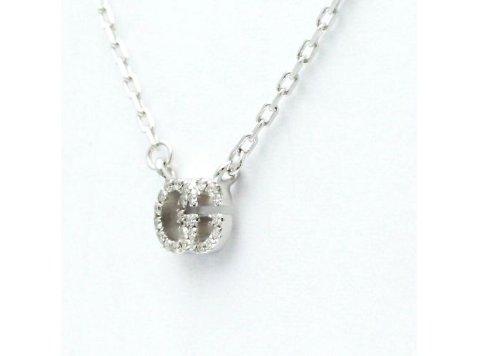 Collana Pendente in Diamante Gucci GG Running Argento - vista 3