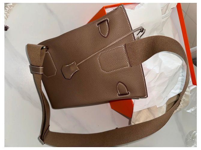 Kelly Hermès Zaino HAC PM VEAU TOGO 18 Etoupe - vista 10