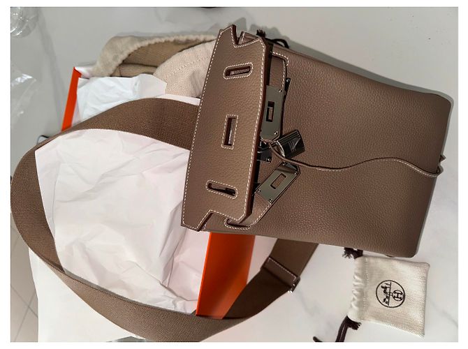 Kelly Hermès Zaino HAC PM VEAU TOGO 18 Etoupe - vista 3