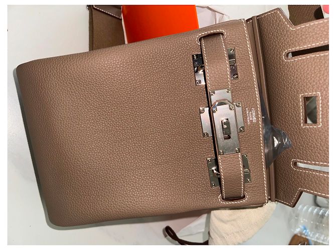 Kelly Hermès Zaino HAC PM VEAU TOGO 18 Etoupe - vista 4