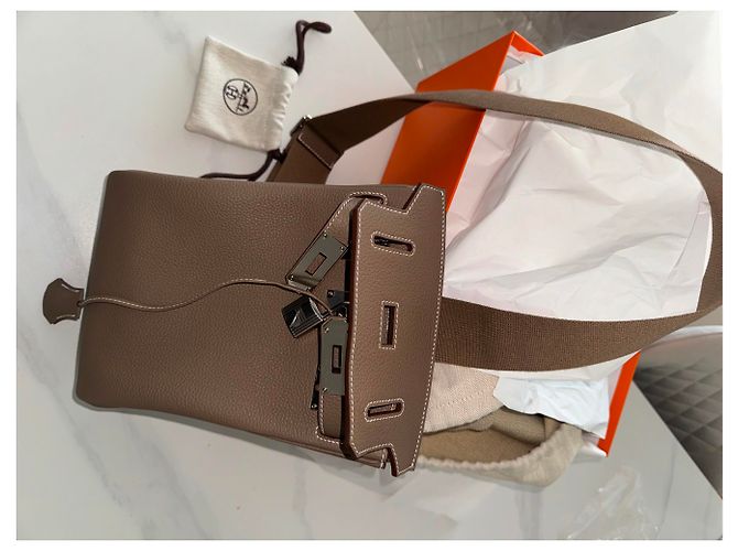 Kelly Hermès Zaino HAC PM VEAU TOGO 18 Etoupe - vista 5