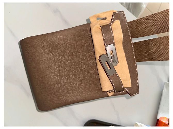 Kelly Hermès Zaino HAC PM VEAU TOGO 18 Etoupe - vista 6