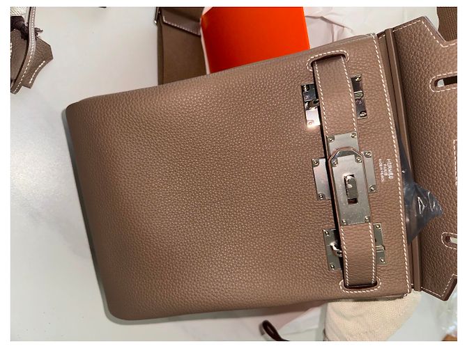 Kelly Hermès Zaino HAC PM VEAU TOGO 18 Etoupe - vista 7