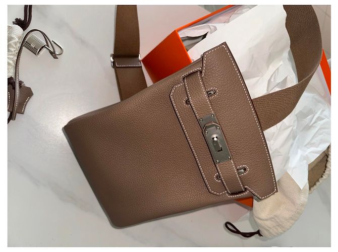 Kelly Hermès Zaino HAC PM VEAU TOGO 18 Etoupe - vista 8