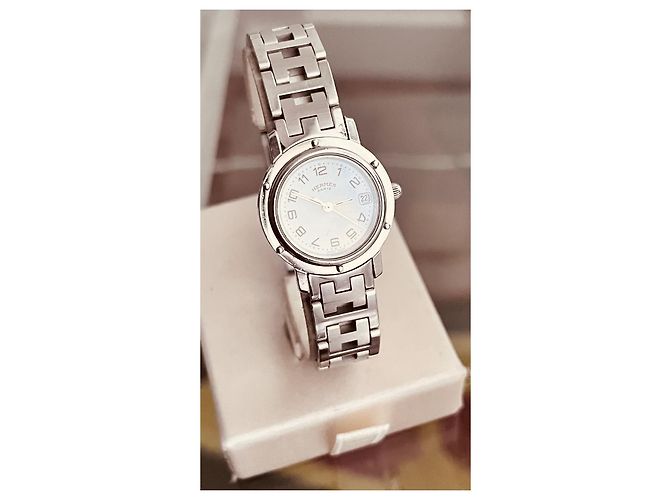 Relógio Hermès Clipper Sport aço mostrador branco 24mm - vista 2