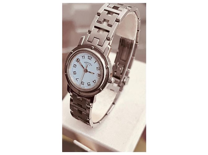 Relógio Hermès Clipper Sport aço mostrador branco 24mm - vista 3