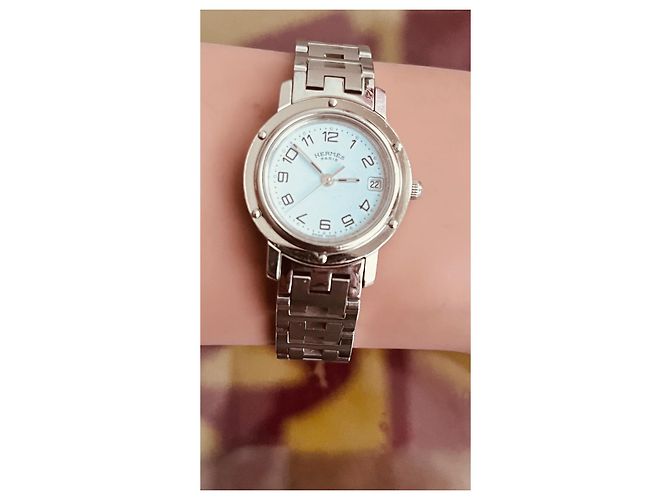 Relógio Hermès Clipper Sport aço mostrador branco 24mm - vista 6