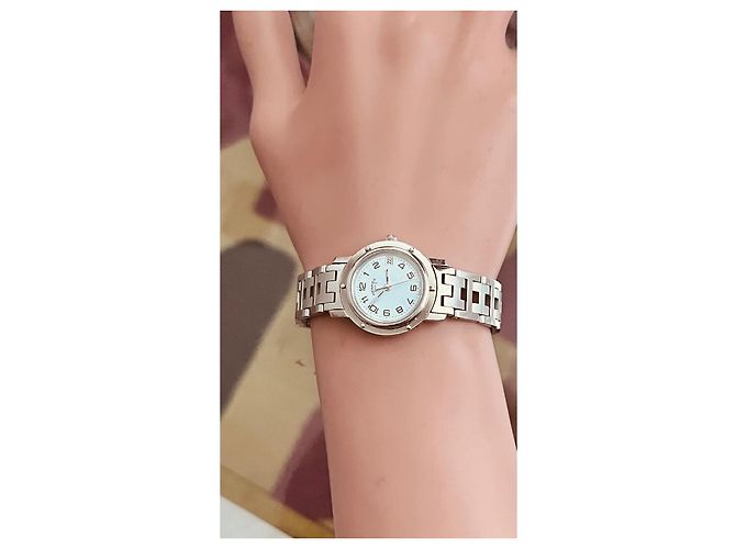 Relógio Hermès Clipper Sport aço mostrador branco 24mm - vista 7