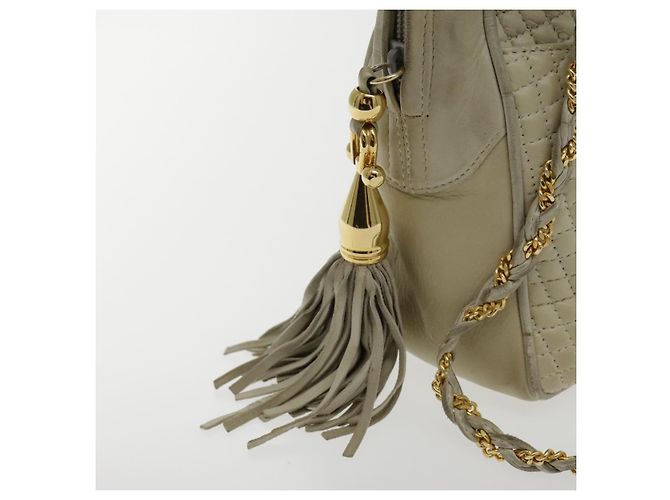 BALLY Borsa a Spalla a Catena in Pelle Bianca e Oro Auth ti2171 Bianco D'oro - vista 10