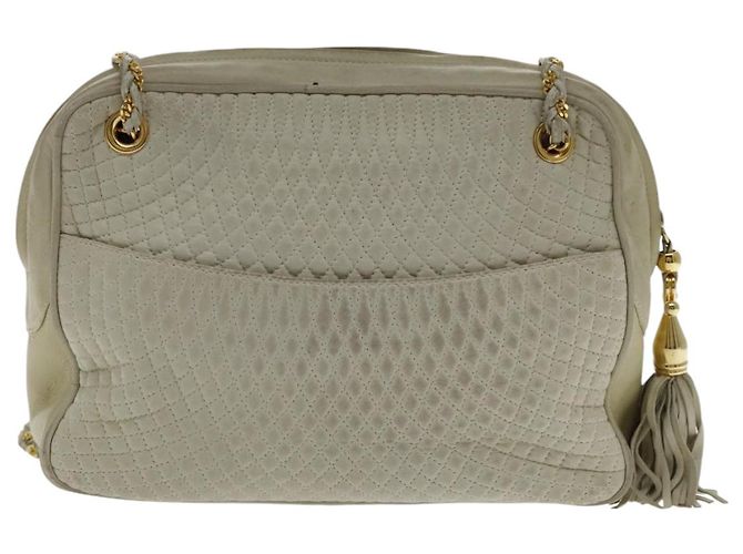 BALLY Borsa a Spalla a Catena in Pelle Bianca e Oro Auth ti2171 Bianco D'oro - vista 2