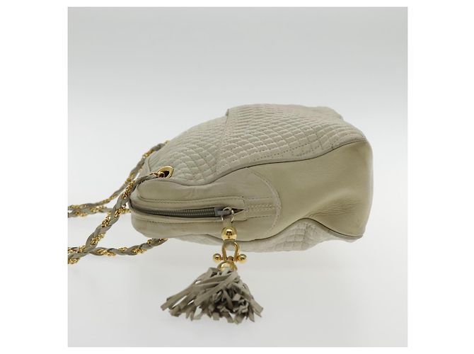 BALLY Borsa a Spalla a Catena in Pelle Bianca e Oro Auth ti2171 Bianco D'oro - vista 3