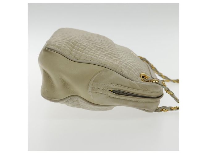 BALLY Borsa a Spalla a Catena in Pelle Bianca e Oro Auth ti2171 Bianco D'oro - vista 4
