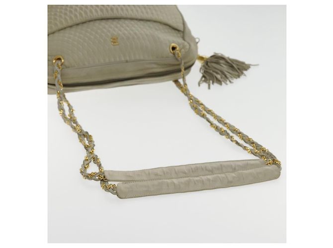 BALLY Borsa a Spalla a Catena in Pelle Bianca e Oro Auth ti2171 Bianco D'oro - vista 7