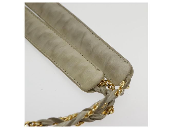 BALLY Borsa a Spalla a Catena in Pelle Bianca e Oro Auth ti2171 Bianco D'oro - vista 8