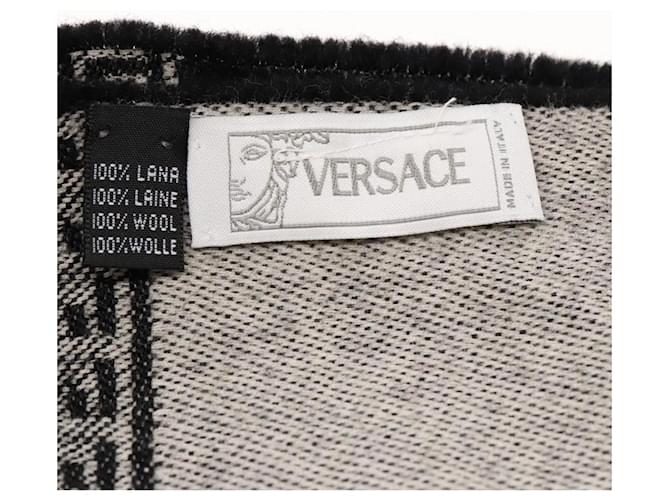 Sciarpa in lana nera VERSACE Auth am6943 Nero - vista 15