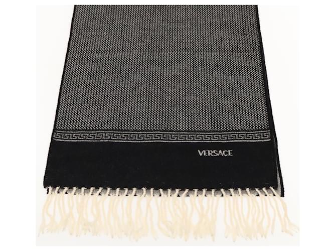 Sciarpa in lana nera VERSACE Auth am6943 Nero - vista 4