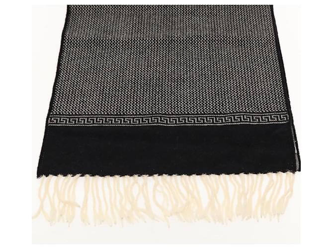 Sciarpa in lana nera VERSACE Auth am6943 Nero - vista 7