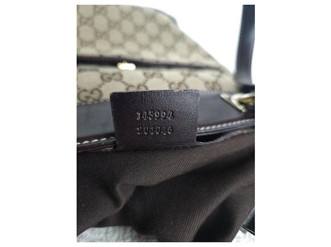 Borsa Gucci in tela e pelle marrone - vista 12