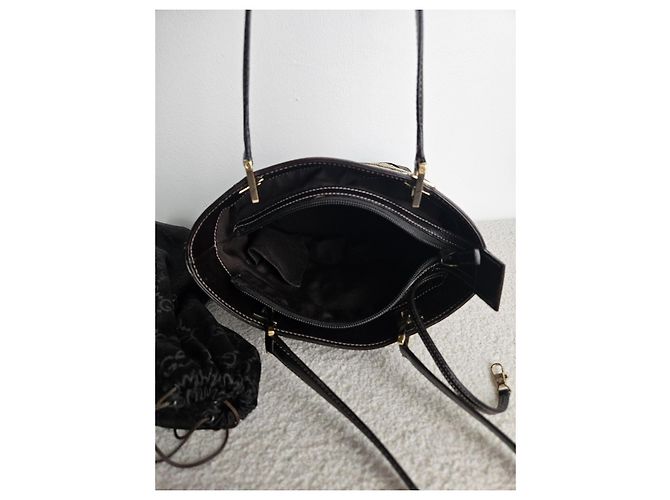 Borsa Gucci in tela e pelle marrone - vista 9