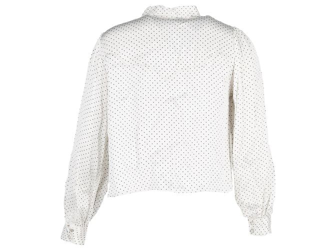 Blusa de manga larga de algodón blanco con estampado de lunares Ganni Cameron - vista 3