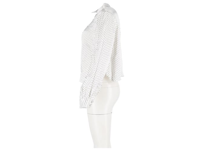 Blusa de manga larga de algodón blanco con estampado de lunares Ganni Cameron - vista 5