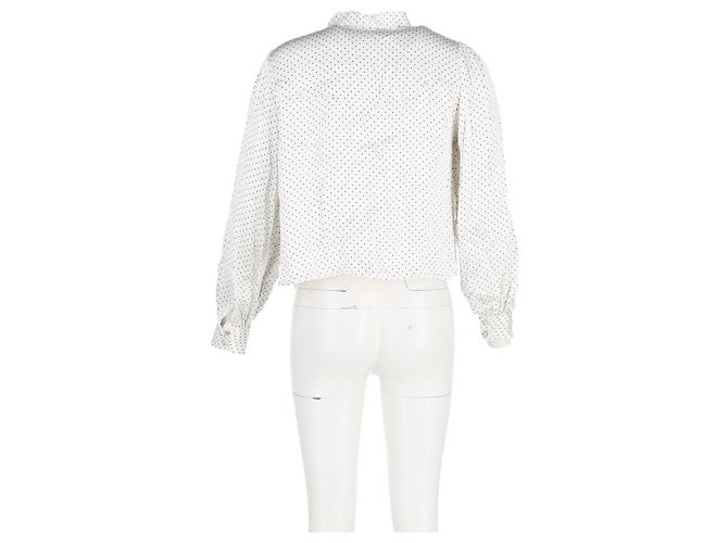 Blusa de manga larga de algodón blanco con estampado de lunares Ganni Cameron - vista 6